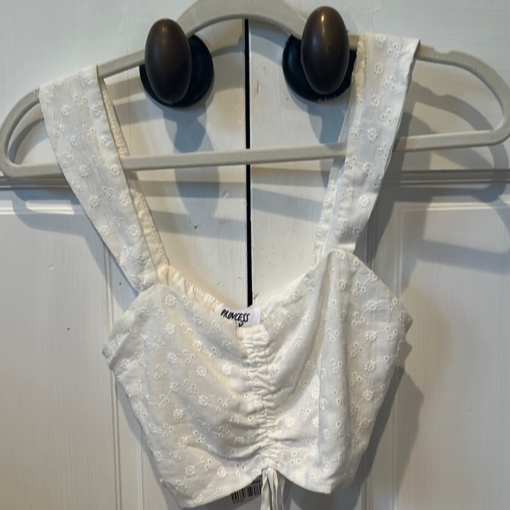 Princess Polly Cream Ruched Bustier Tank Top